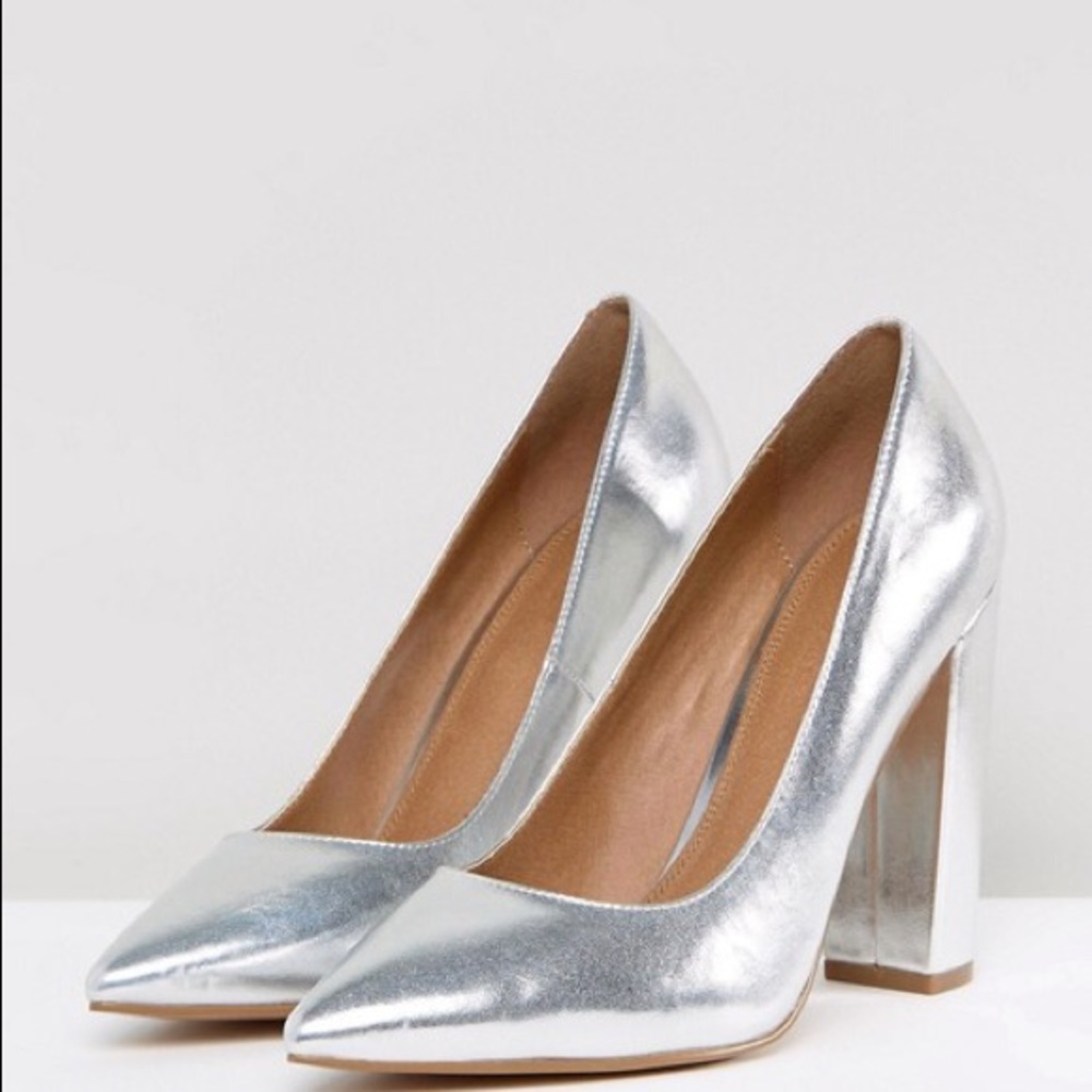 Asos Phantom Silver Heels Size 6.5 New in box
